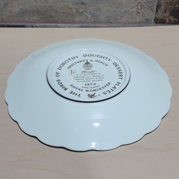 Royal Worcester The Birds of Dorothy Doughty Dessert Plate Redstarts and Beech 1 - Picture 14 of 14